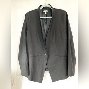 Eileen Fisher, black blazer size XL minimalist business career single button